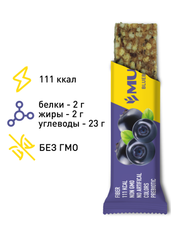 Батончик мюсли MUSLER "Черника и мед", 25 шт. х 30 г